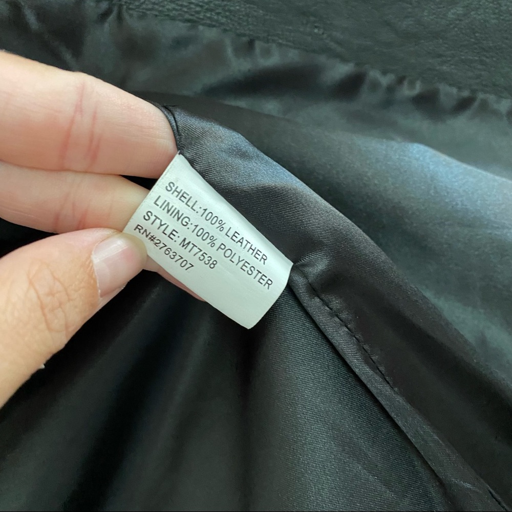 Black leather motorcycle jacket from My Tribe small - Picture 4 of 5